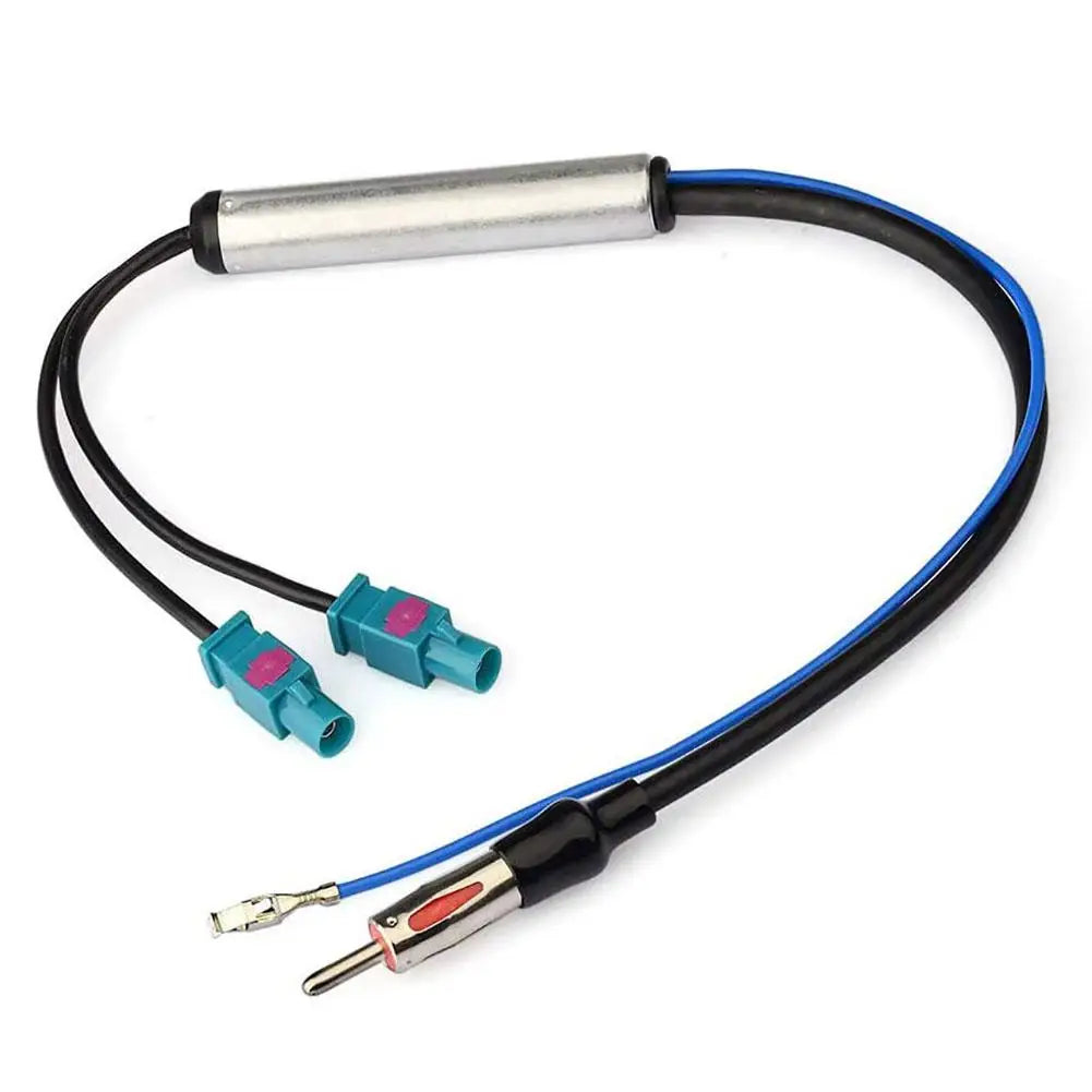 NEW FM Audio- Cable Dual Fakra-Din Aerial Antenna Adapter for VW Car Accessories Vehicle Radio Stereo Antenna with Amplifier Qme A
