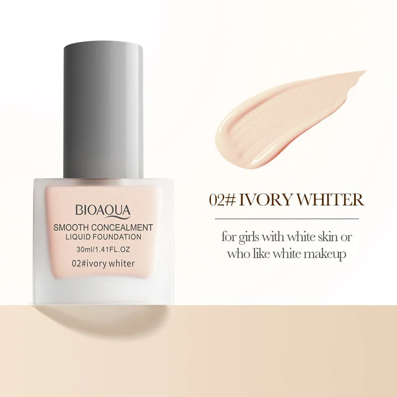 Smooth Concealing Liquid Foundation Natural-looking Bb Cream Flawless Qme Ivory White 30ml