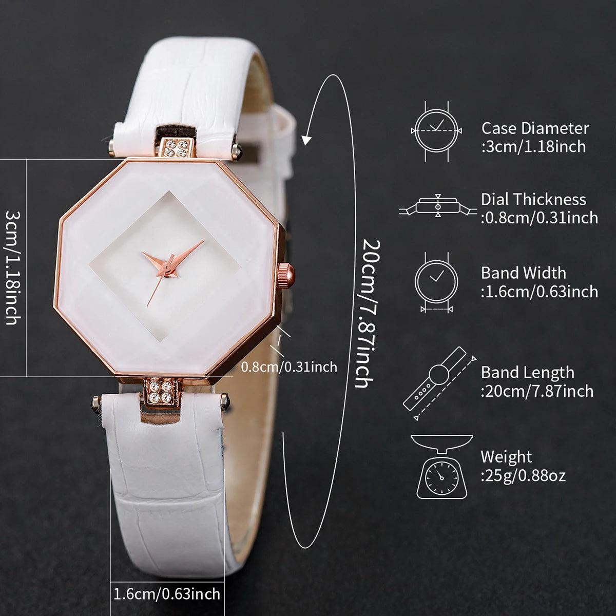 2 Pe As Rel Gios Femininos Da Moda Casual Pulseira De Couro Anal Gico Qme