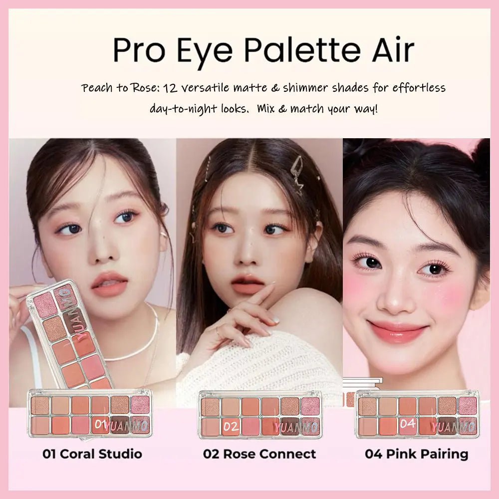 12 Colors Matte Pearl Eyeshadow Palette Christmas Waterproof Qme