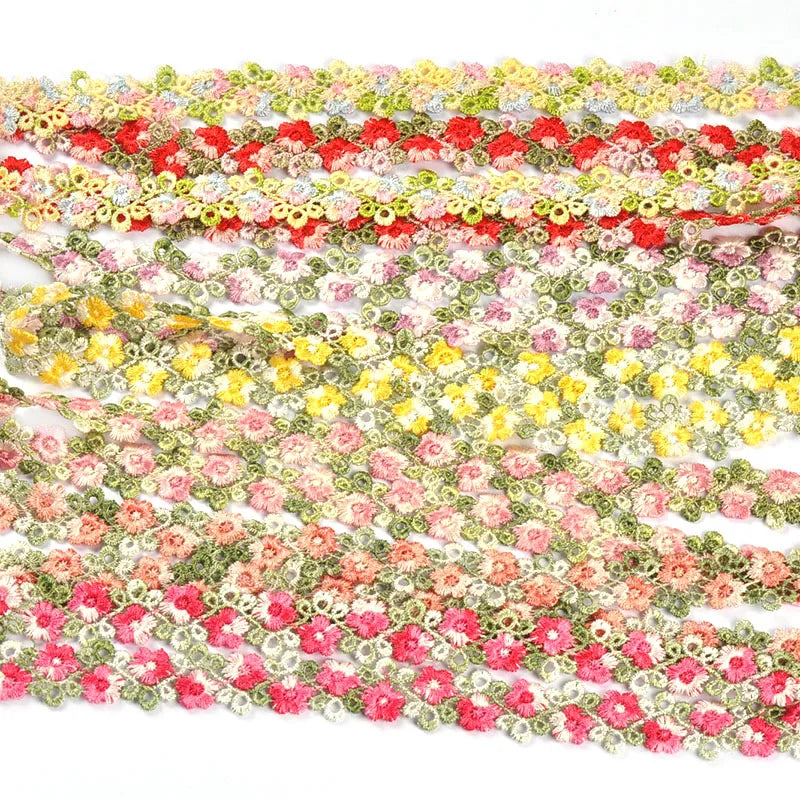 1yard 20mm Colorful Flower Lace Trim Ribbons Gift Wrapping DIY Clothing Sewing Accessories Wedding Party Decor Handmade Crafts Qme