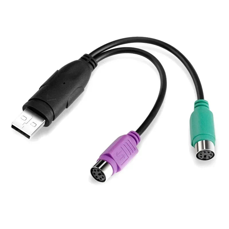 2pcs USB Male To PS/2 PS2 Female Converter Cable Cord Converter Adapter Keyboard Computer Cables & Connecting Hardware Cables Qme