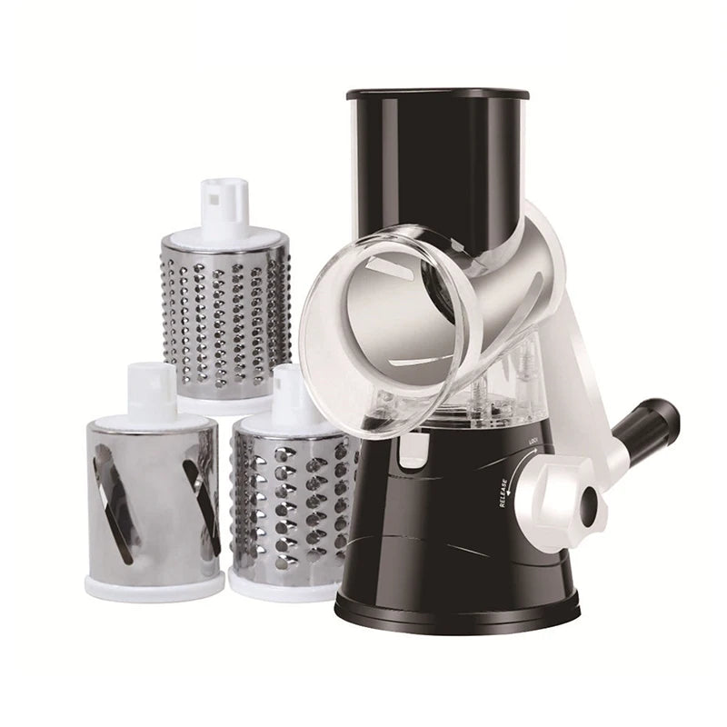 Kitchen Multifunctional Vegetable Slicer Fruit Cutter Cheese Shredder Qme one size Black