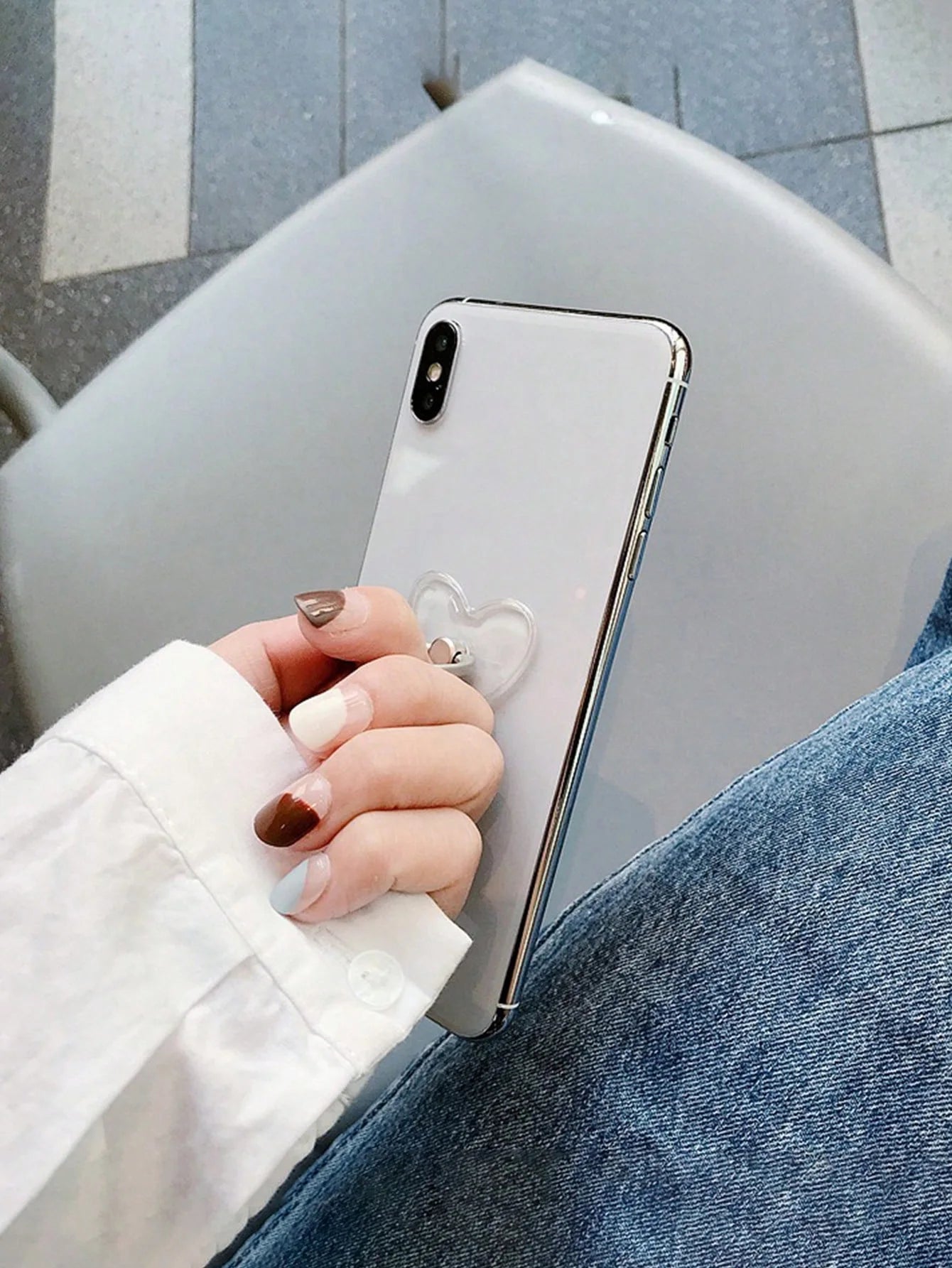 Randomly Shaped Transparent Mobile Phone Ring Holder Acrylic Crystal Qme