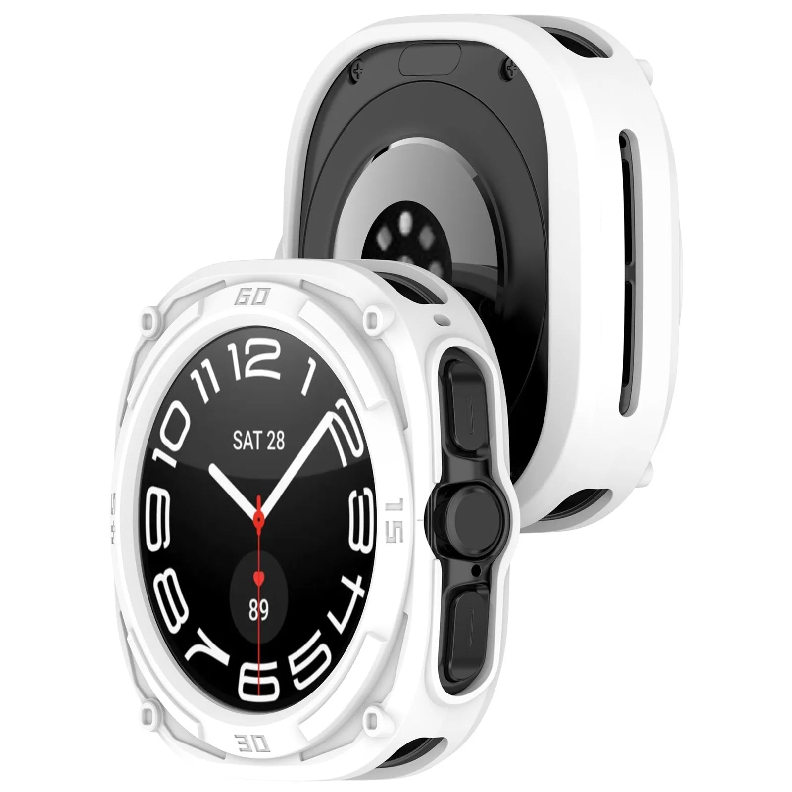 Soft TPU Case For Samsung Galaxy Watch 7 Ultra 47mm Protective Cover Shell for Watch ultral 2025 Accessories Qme White