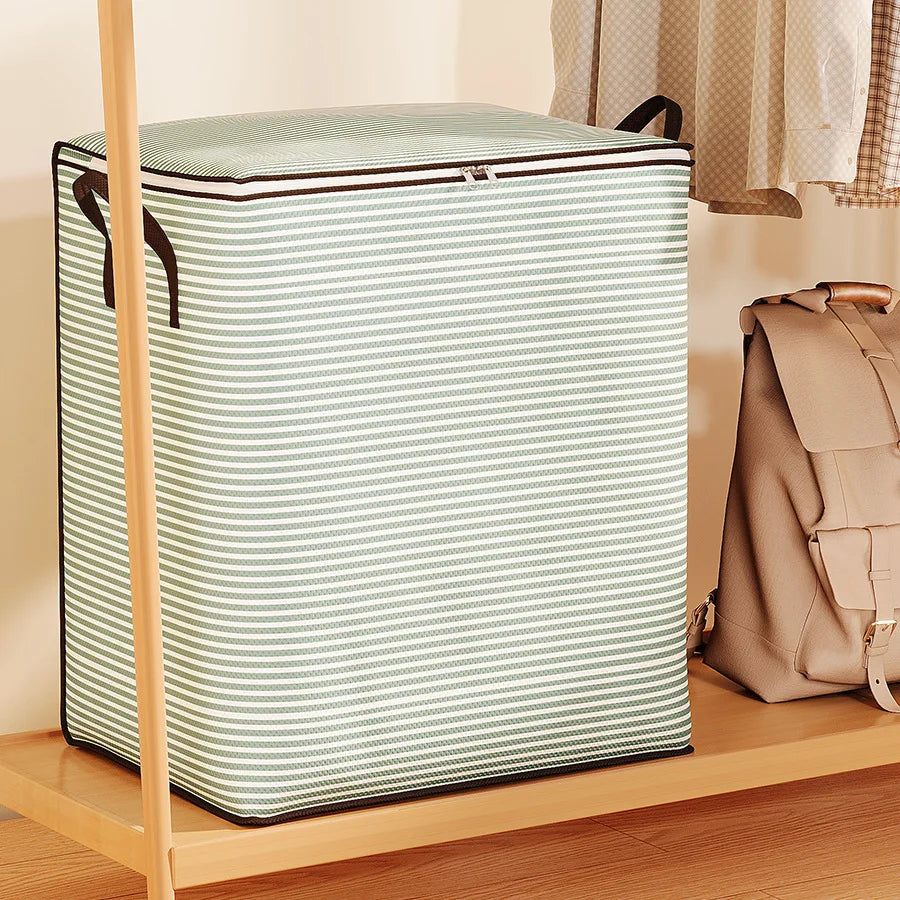 Large Capacity Foldable Storage Box for Clothes Quilts Moving Packing Storage Bag Household Organization for Blankets Clothing Qme