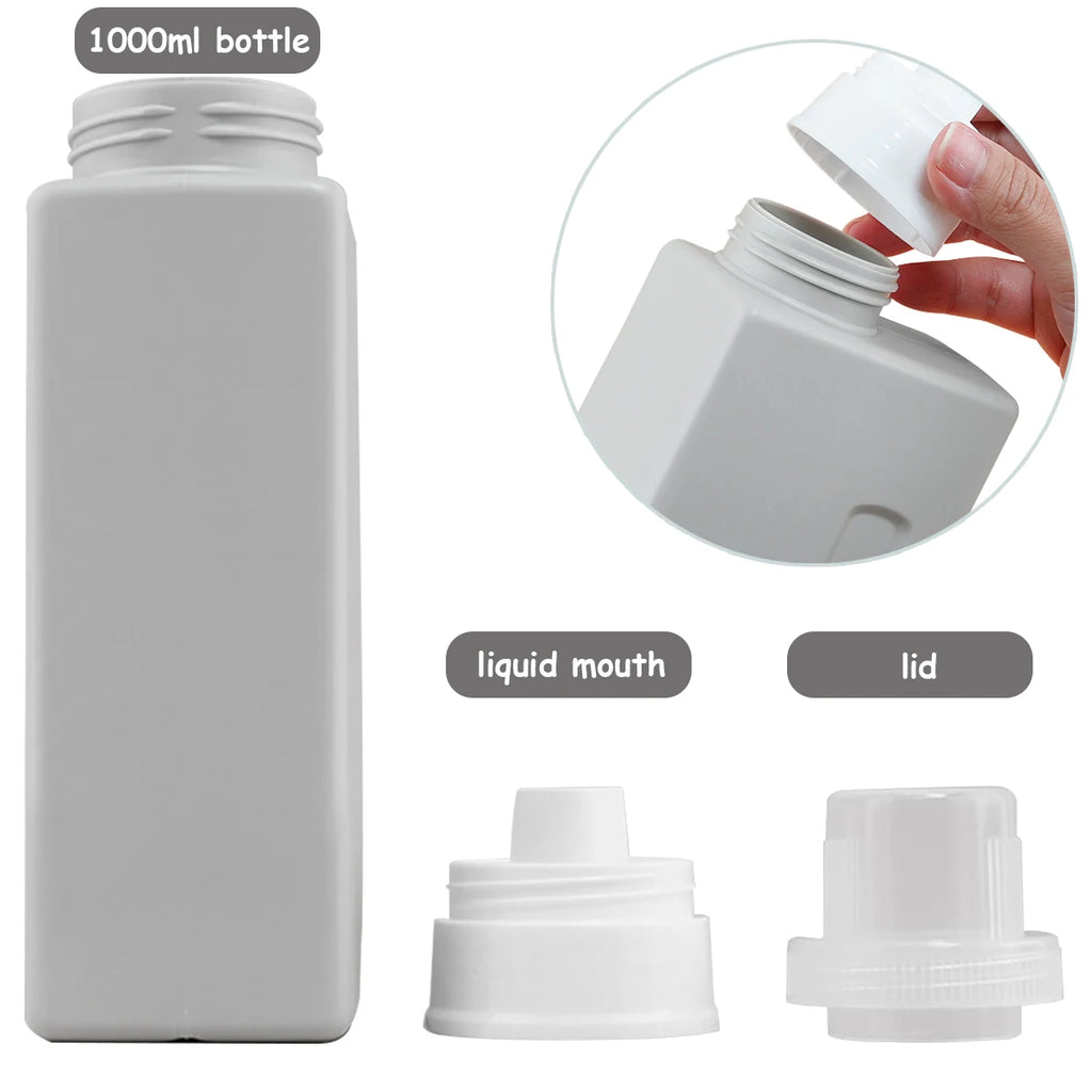 1000ml Laundry Detergent Dispenser Bottle Refiilable Laundry Storage Container for Liquid Powder Softener Laundry Room Canister Qme