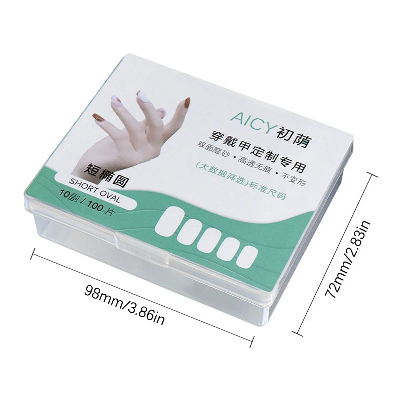 Box Matte Medium Short Press Nails Matt Soft Gel Fake No Polishing Qme
