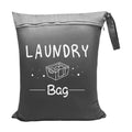 Travel Laundry Bag with Zipper Waterproof Dirty Clothes Storage Pouch Portable Drawstring Laundry Organizer for Suitcase/Dorm Qme Gray