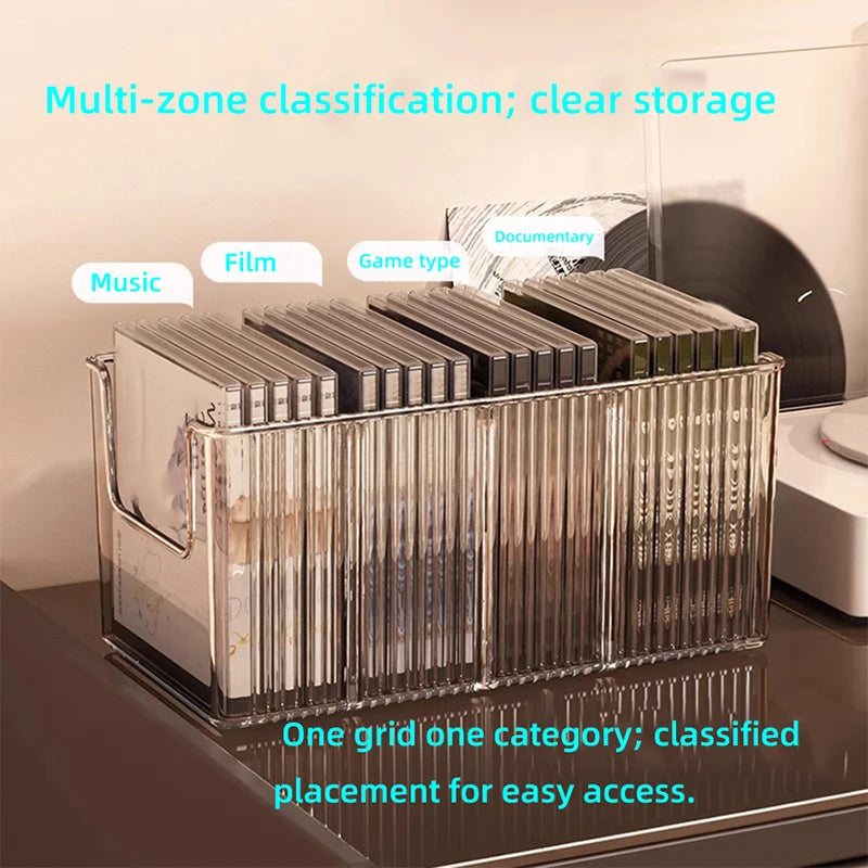Album Storage Box CD Disc Rack Desktop Black Vinyl Record Magnetic Qme