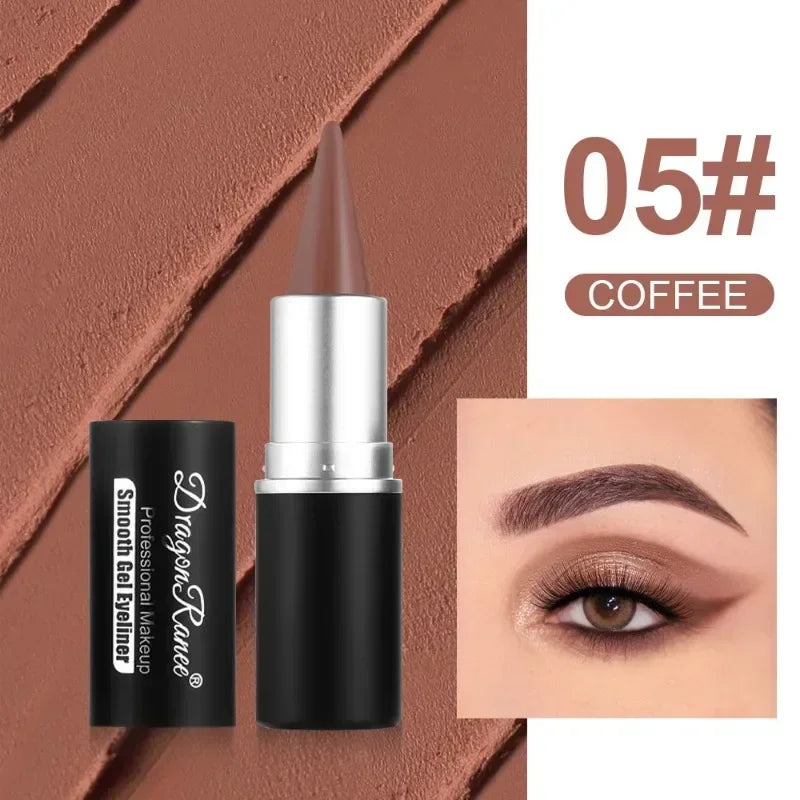 Creamy Texture Eyeliner Black Red Matte Easy Coloring Sweatproof High Pigment Eyeliner Pencil Daily Makeup Accessories for Women Qme 05 COFFEE