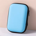 Headphone Storage Bag Mobile Phone Charger Data Cable Protection Bag Data Cable Usb Flash Drive Travel Portable Eva Zipper Bag Qme Blue