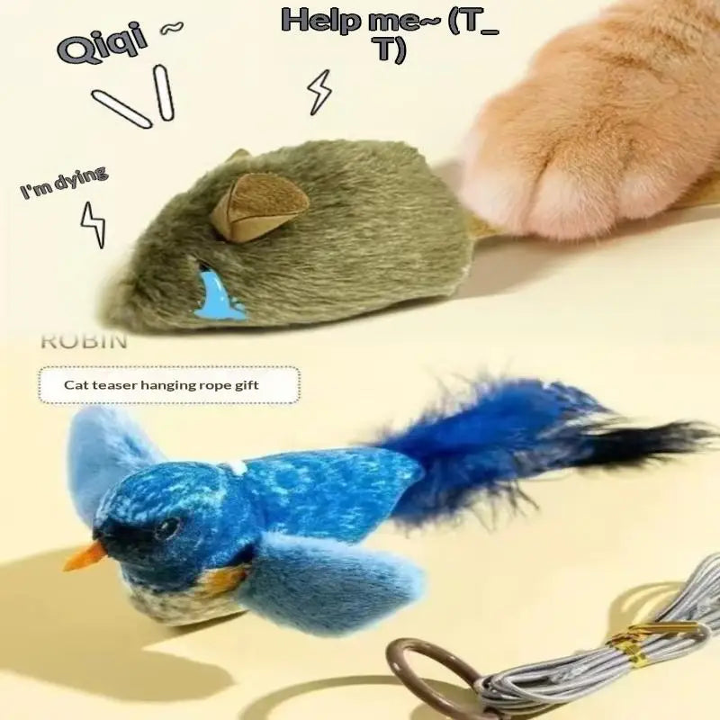 1/2/3PCS Cat Toys Self-Entertainment And Relaxation Swing Toys Cat Teasing Sticks Bite-Resistant Realistic Bird Pet Toys Cats Qme A5