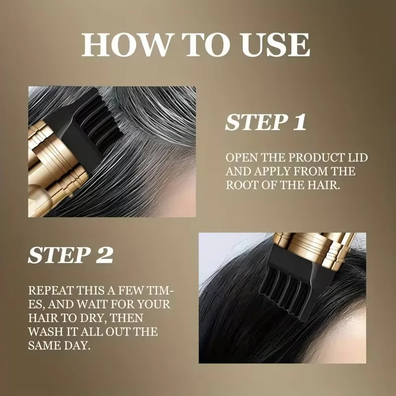 Hair Pen One-swipe Black Dye Comb Instant Gray Root Coverage Qme