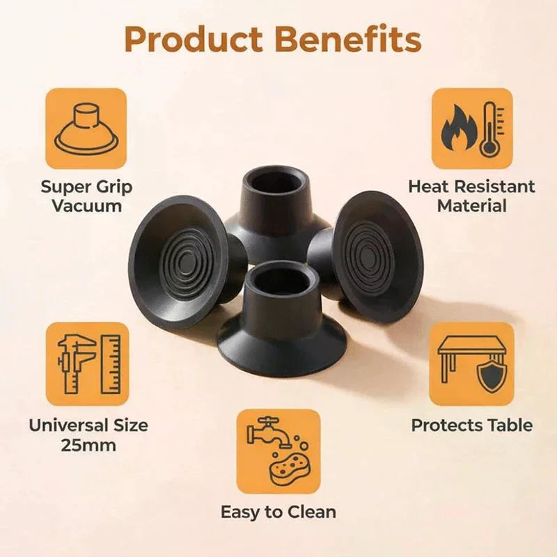 4Pcs Universal Gas Stove Foot Mat Suction Cup Wear-Resistant Gas Stove Non-slip Pad Replacement Silent Jumping Bed Foot Covers Qme