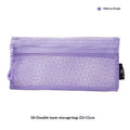 Breathable Mesh Zipper Storage Pouch Visible Large Capacity For Stationery Cosmetics Cables Travel Qme B