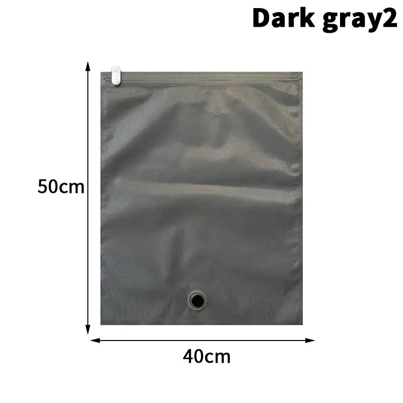 Reusable Hand Roll Vacuum Bags For Travel Waterproof Vacuum Compression Bag Luggage Vacuum Wardrobe Clothing Storage Bag Qme greyM