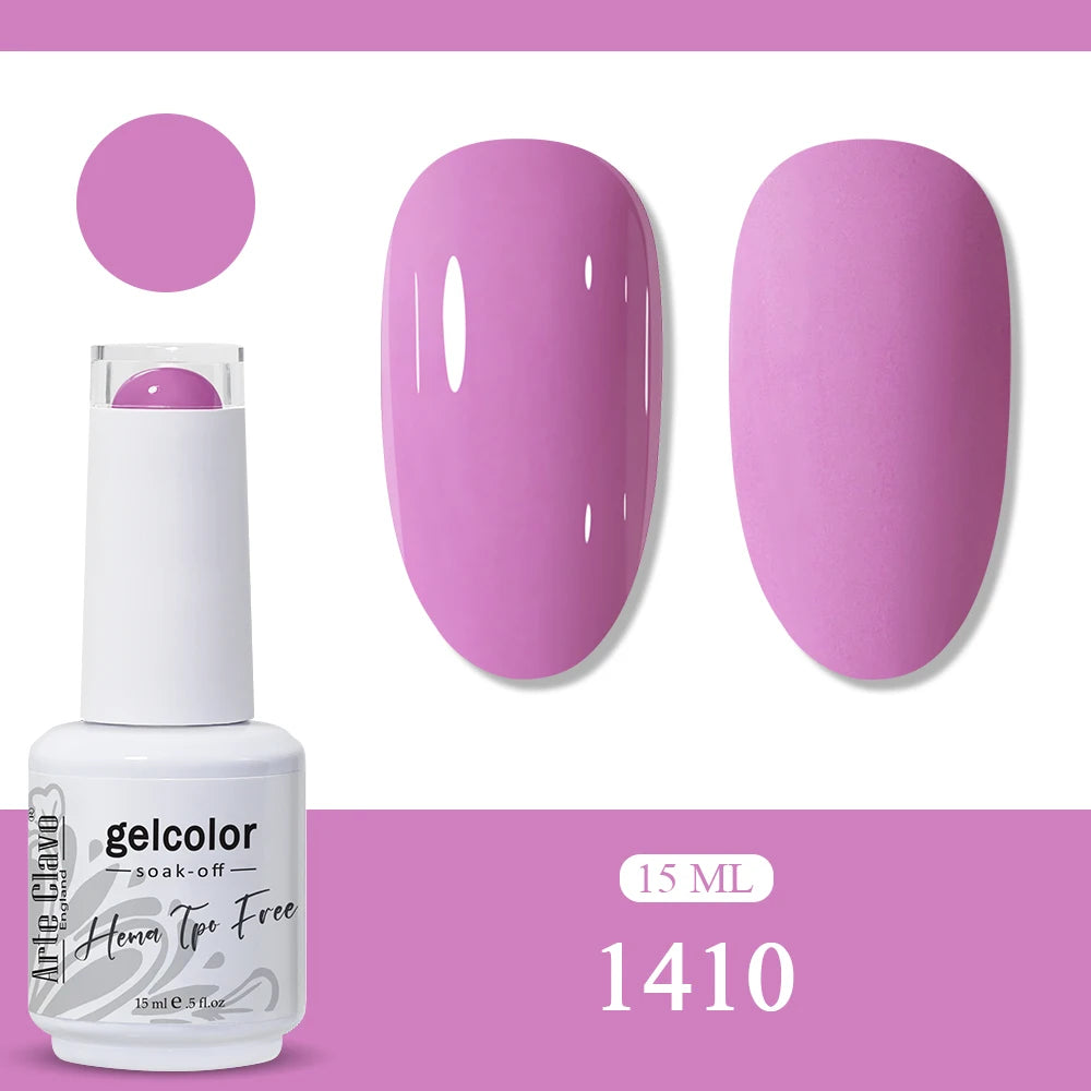 Arte Clavo HEMA TPO Solid Purple Gel Nail Polish Winter Matte DIY Art