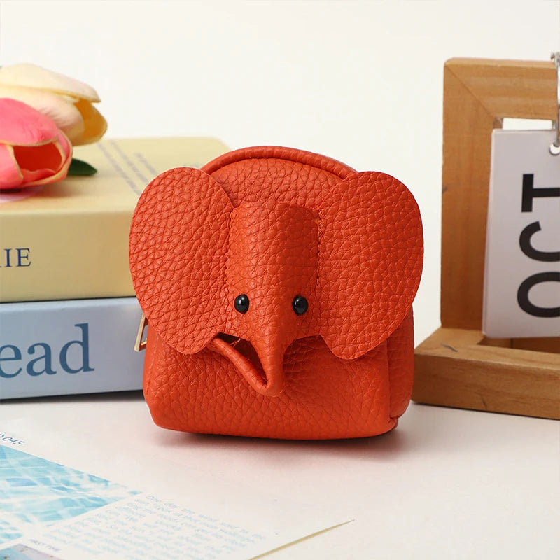 PU Leather Elephant Money Bag Women Coin Purse With Key Ring Multifunctional Zipper Storage Bags Key Case Qme style 18