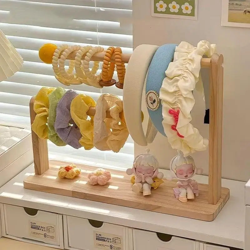 Hair Accessories Jewelry Headwear Exhibition Rack Storage Wooden Qme