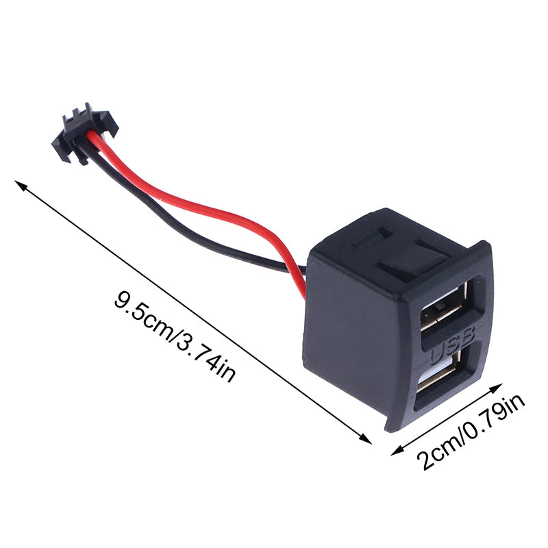 USB Female Base Type-c Black Double-layer Socket Lamp Charging Power Qme