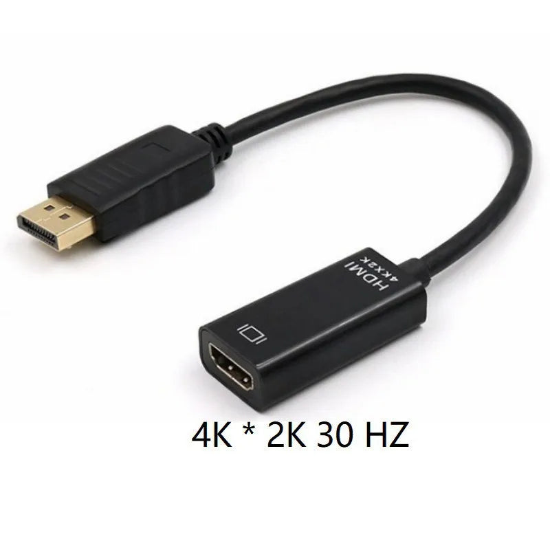 4K Displayport Compatible Video Audio Cable Adapter Computer HDTV Qme 4K 60Hz
