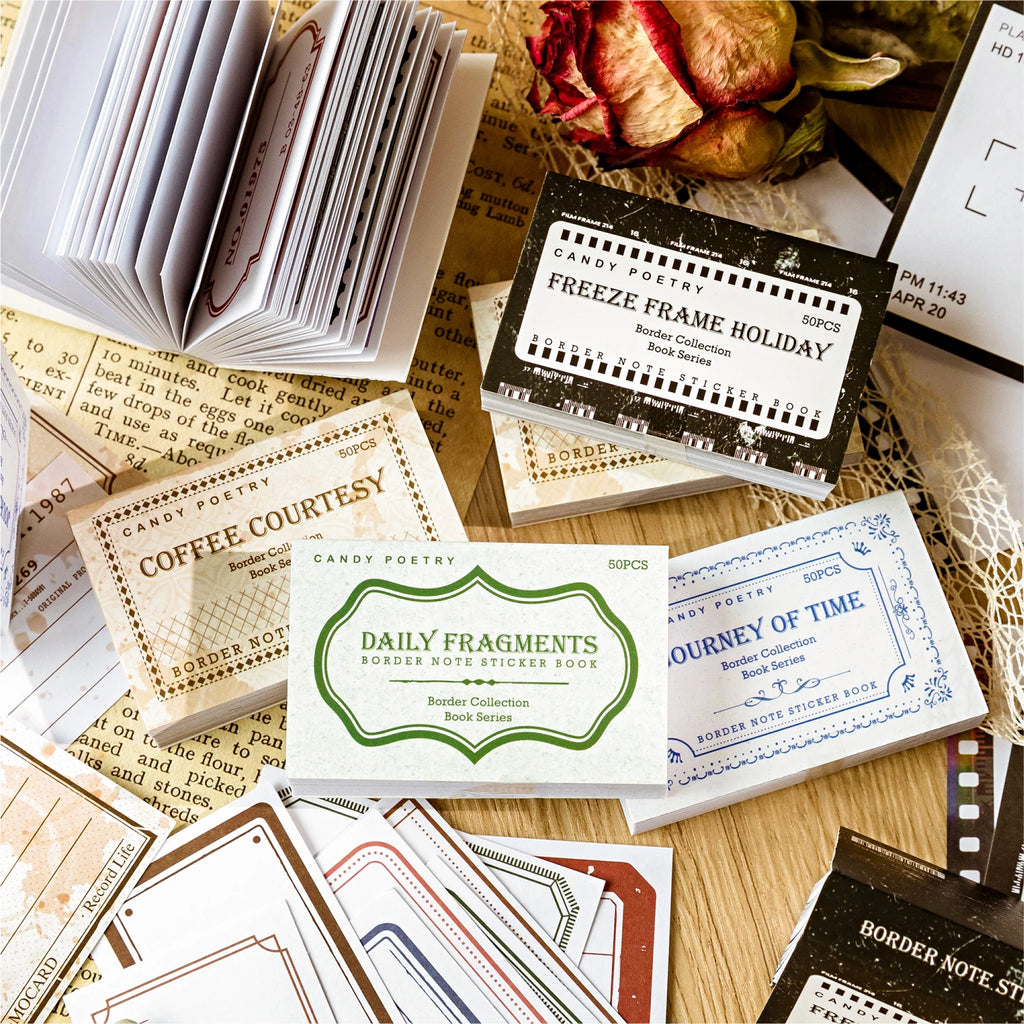 50 pcs INS Label Scrapbooking stickers Diy Planner Diary Album Collage material Hand Account junk journal supplies Qme