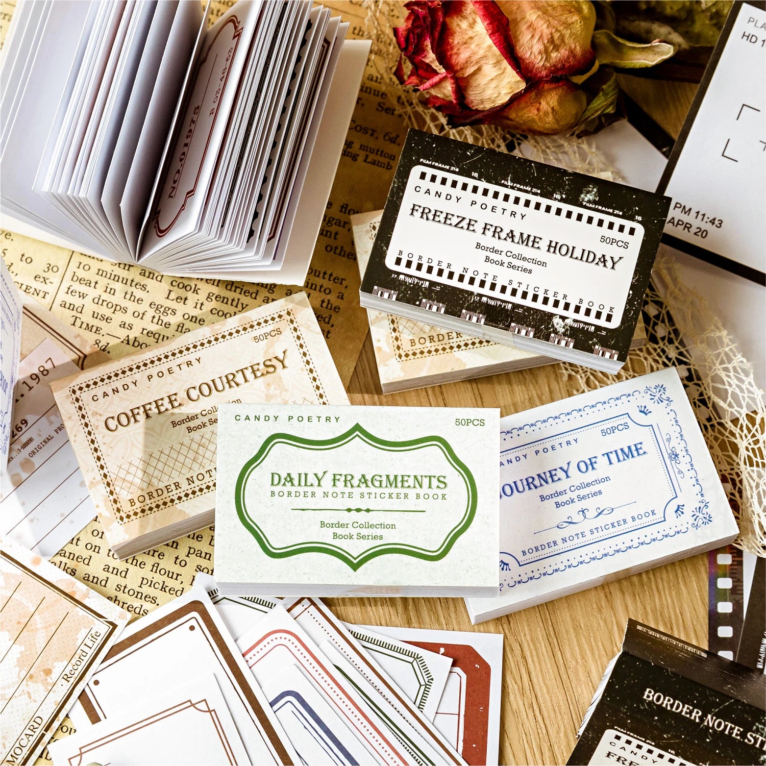 50 pcs INS Label Scrapbooking stickers Diy Planner Diary Album Collage material Hand Account junk journal supplies Qme