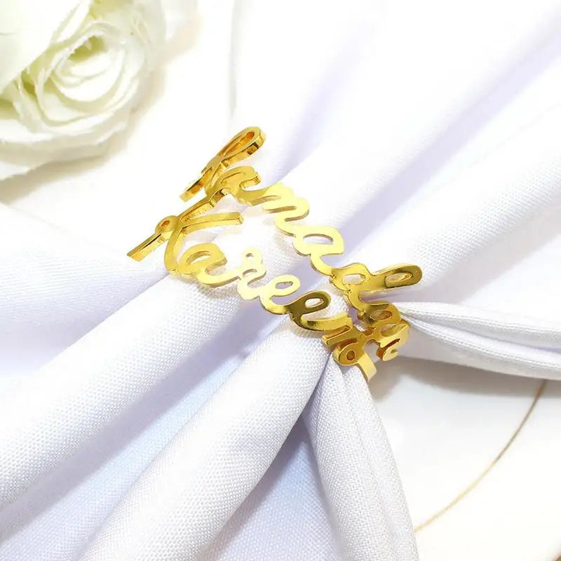 Napkin Ring Eid 6X Holder Alloy Dining Table Decor Party Supplies Qme