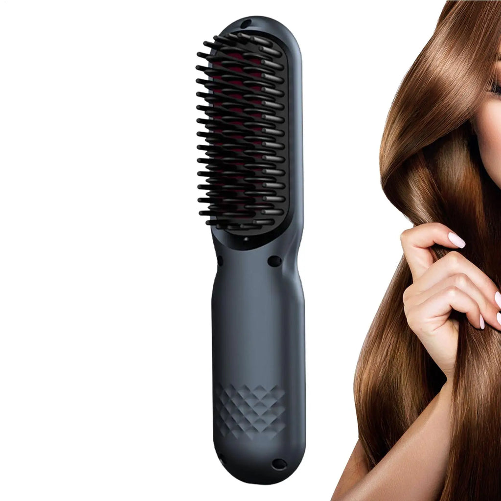 3 Temps Negative Ion Brush Hair Straightener Ot Air Dryer Styler Qme