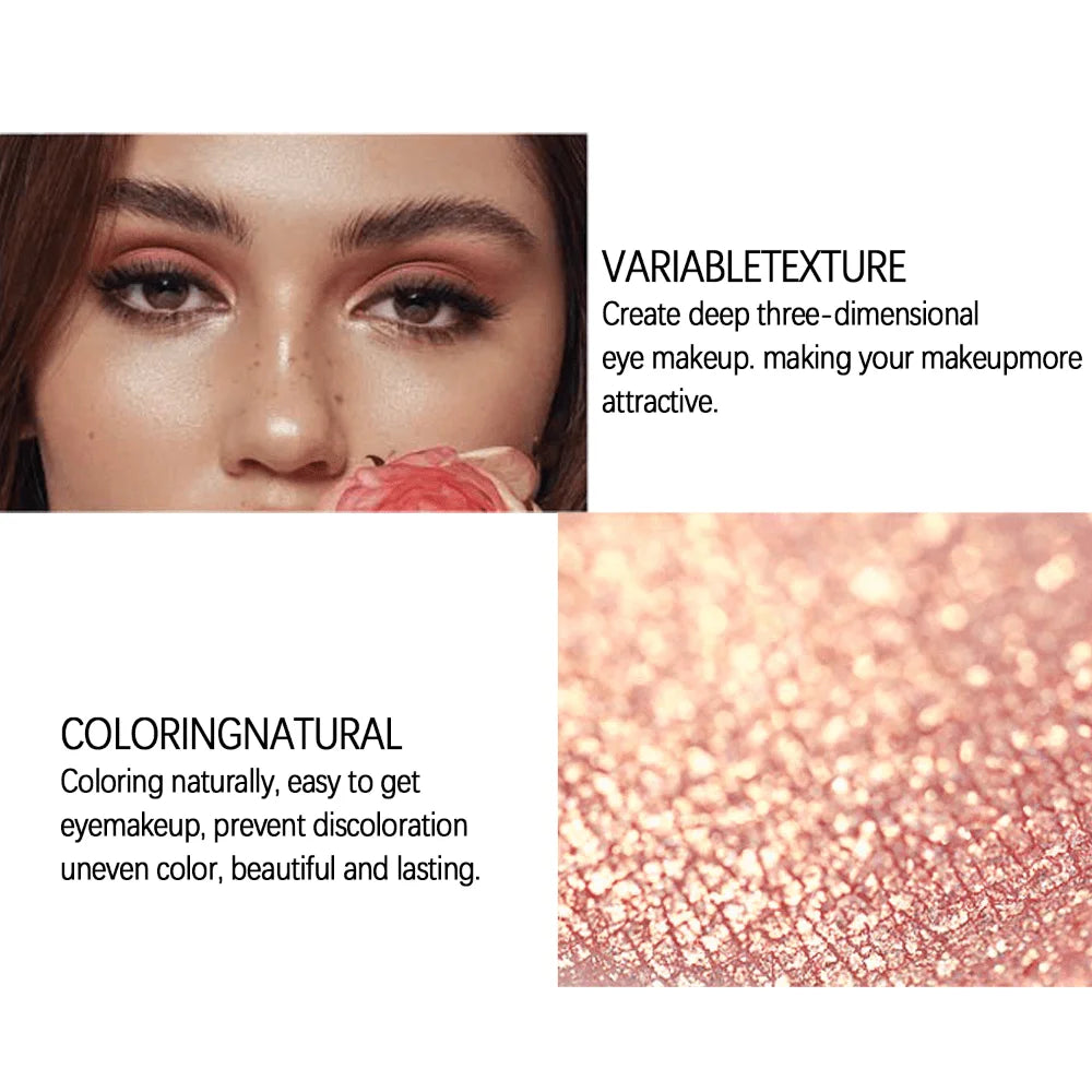 Taupe Glow Eyeshadow Palette Matte Metallic Pearl Waterproof Long Qme