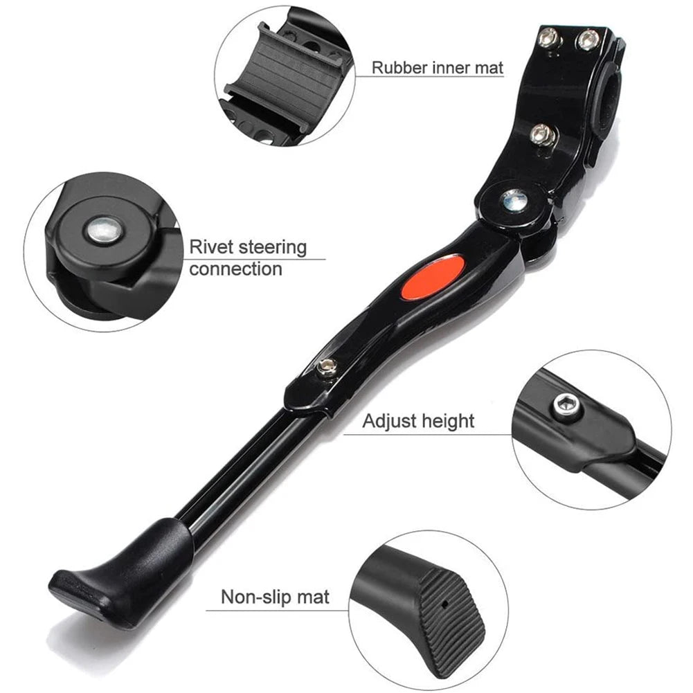 Adjustable Bike Kickstand Aluminum Alloy Non-Slip Rear Side Bicycle Kick Stand for 22 24 26 27 Road Bike/BMX/MTB Qme