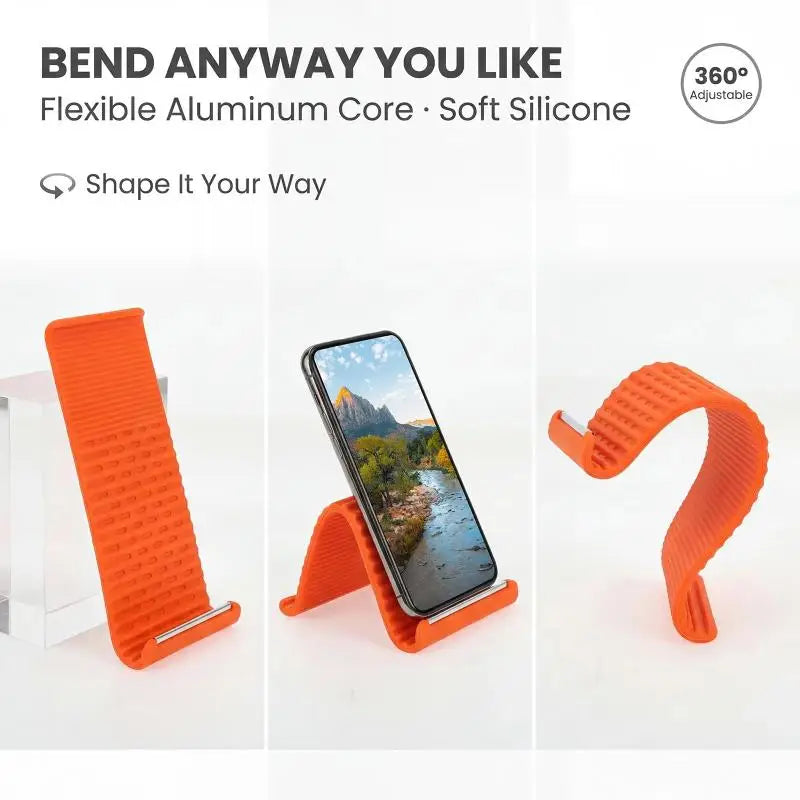 Portable Phone Tablet Stand Flexible Silicone Foldable Desktop Holder Qme