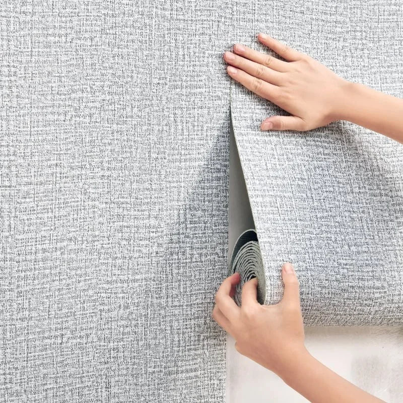 Room Decoration Linen 3D Foam Self-adhesive PVC Solid Color Thickened Waterproof Perfect for Bedroom Living Room ﻿antifouling Qme