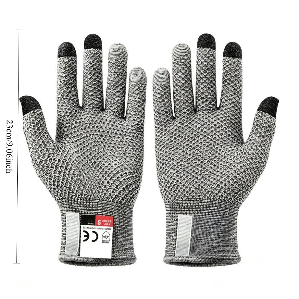 Food Grade Touch Screen Anti Cutting Gloves 1/3/5Set Protective Safety Gloves For Kitchen Slaughter Fish Killing Processing Qme