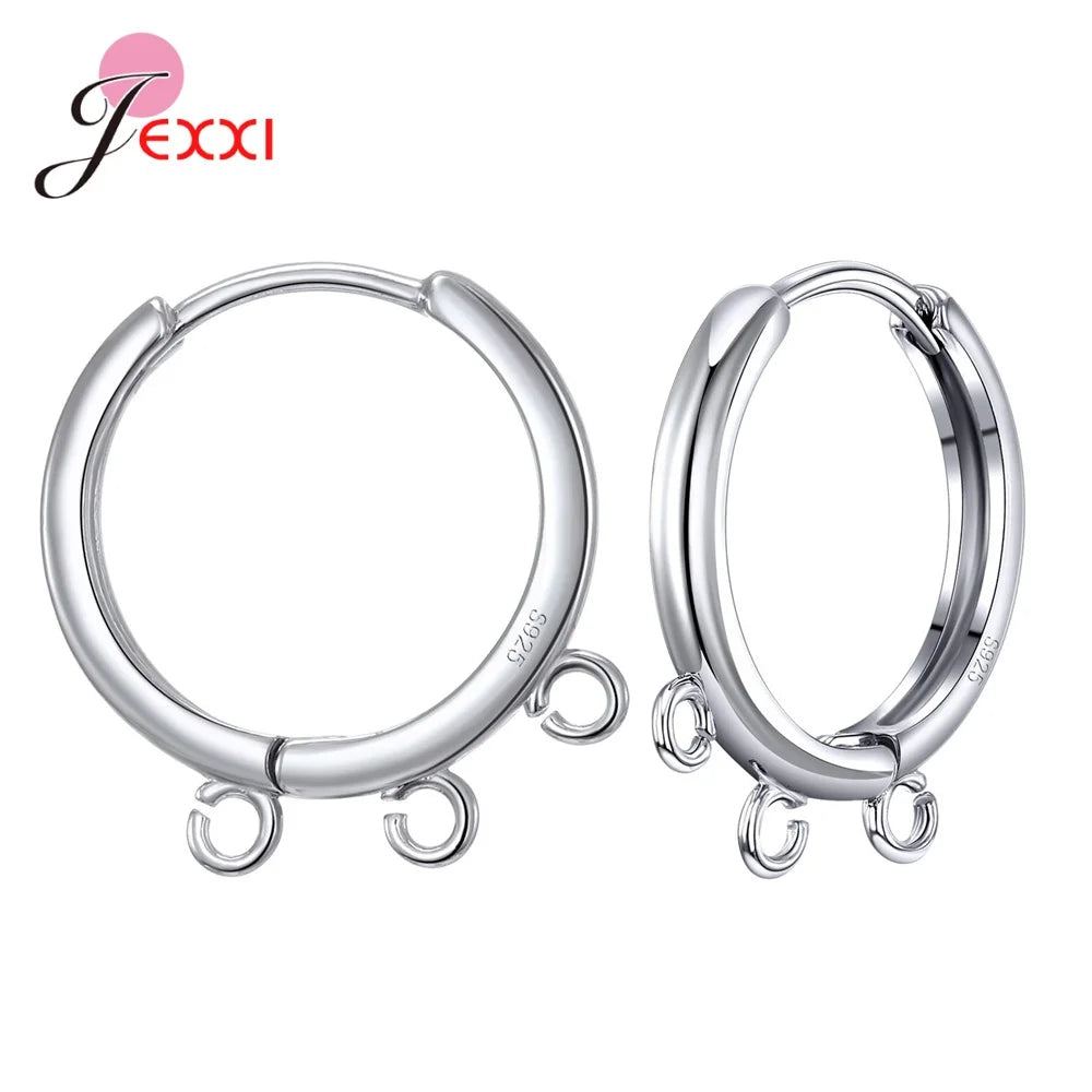Fast Delivery Genuine 925 Stamp Sterling Silver Color Earring Findings High Quality Jewelry Accessory Components For DIY Jewelry Qme C