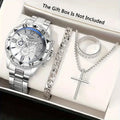 Men's large dial blue light glass watch with high-end feel, men's business watch Qme 4