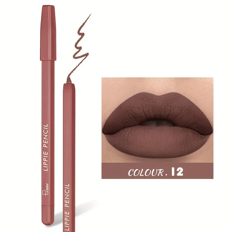 Matte Lip Liner Pen Pigment Waterproof Versatile Mixed Colors Qme 12