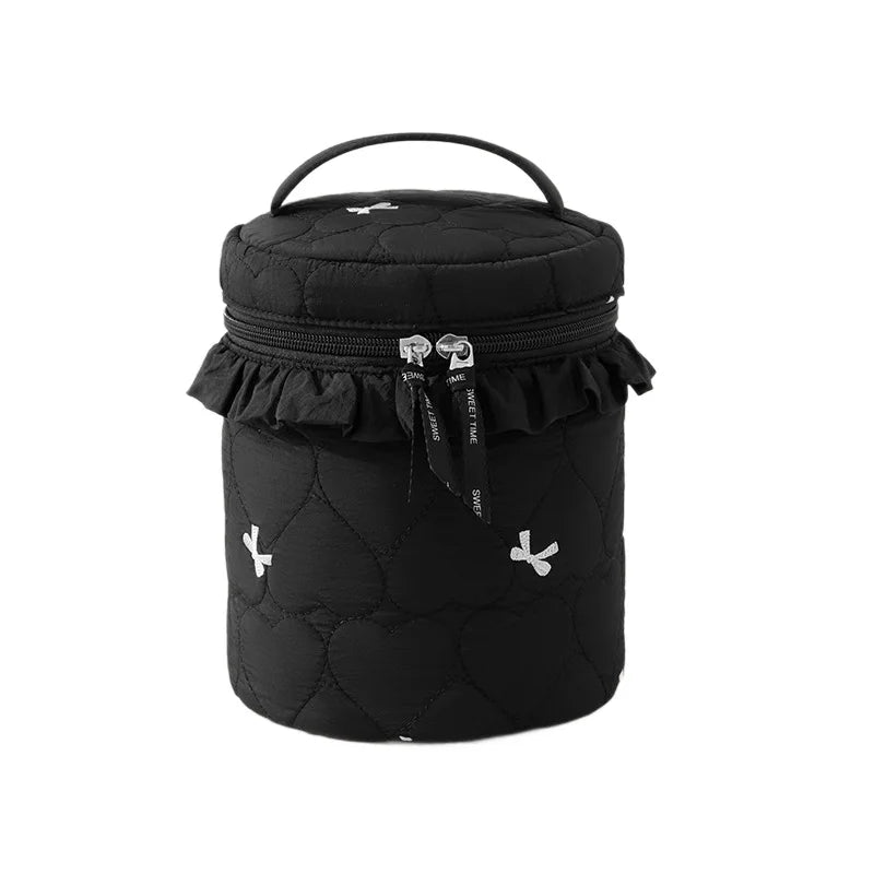 A New Bow Pattern Women Makeup Bag Toiletries Cosmetic Organizer Zipper Bag Travel Wash Pouch Cosmetic Bag Female Make Up Bags Qme