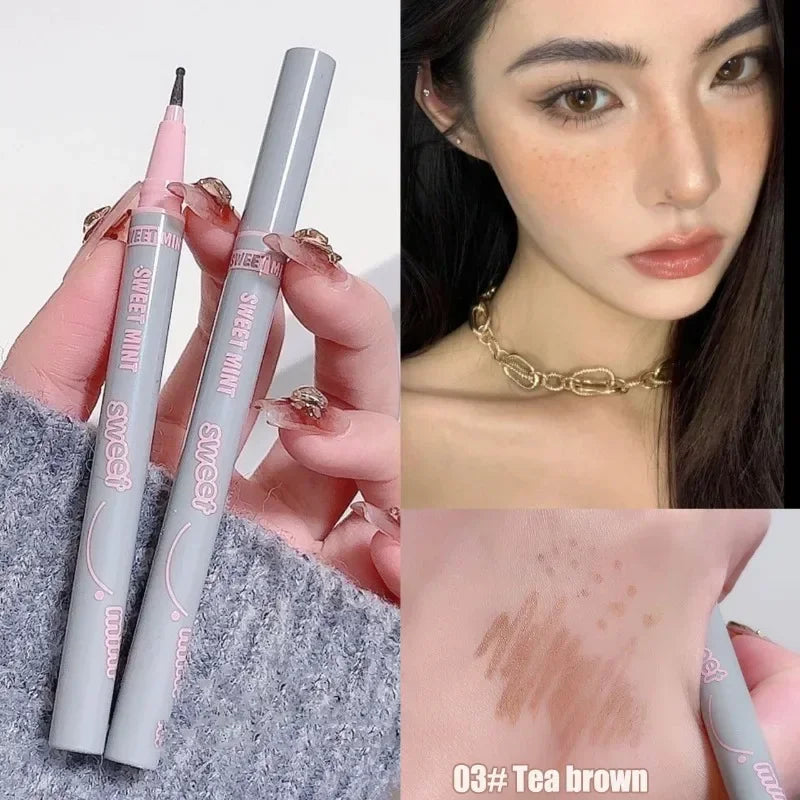 Natural Lifelike Freckle Makeup Pen Liquid Lightweight Round Head Fake Spot Pen Long Lasting Waterproof Face Dot Mole Pen Qme 03 Tea brown