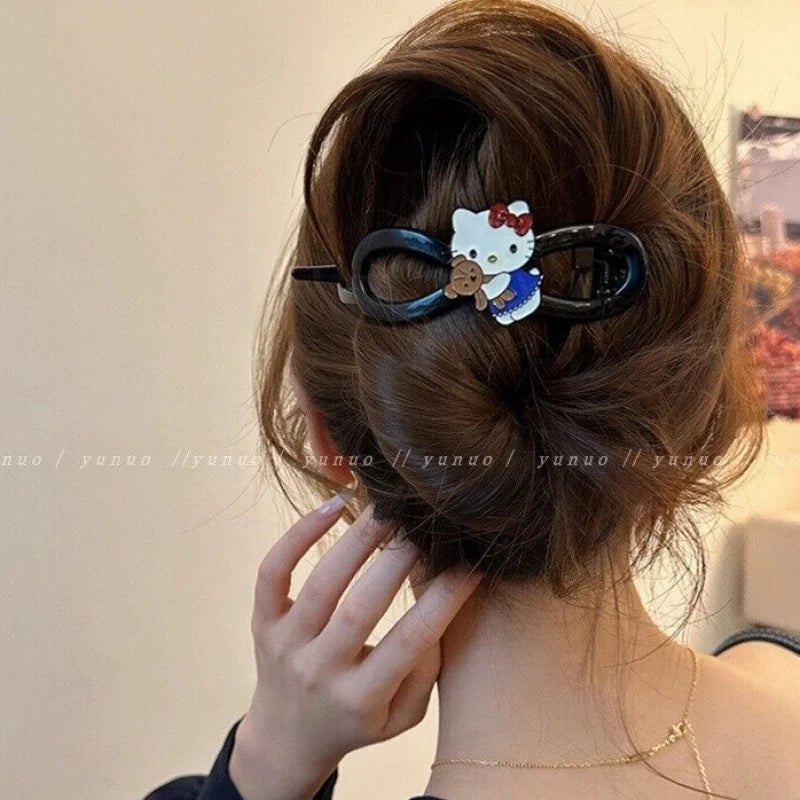 Hello Kitty Cute Cartoon Hair Clips Student Hair Accessories Versatile Hair Clips Hair Clips for Updos and Straight Hair Qme
