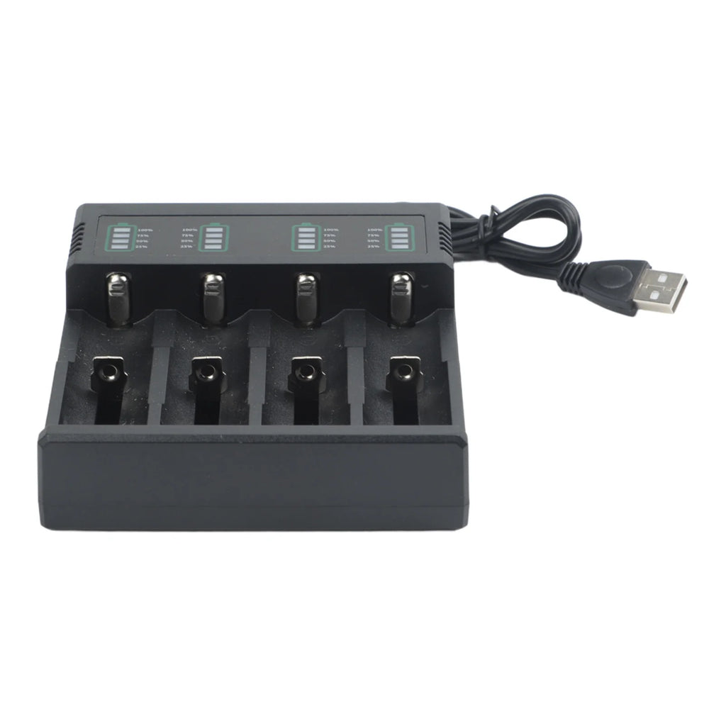 1/2/4Slot 18650-Lithium Battery Charger USB Smart Battery Charger Shell For 21700 10400 14500 16340 16650 14650 Lithium Battery Qme