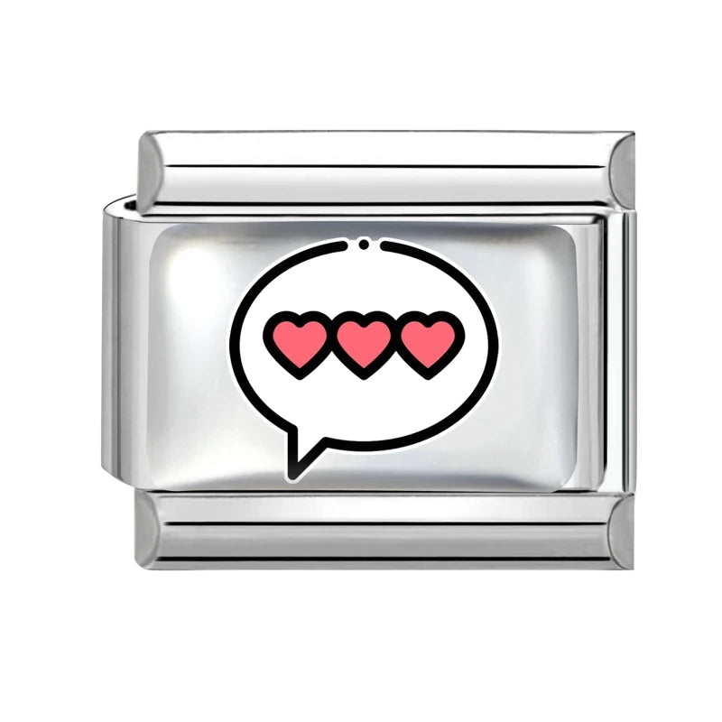 Y2K Red Series Colorful Love Heart Sun Star Italian Charm Link Fit