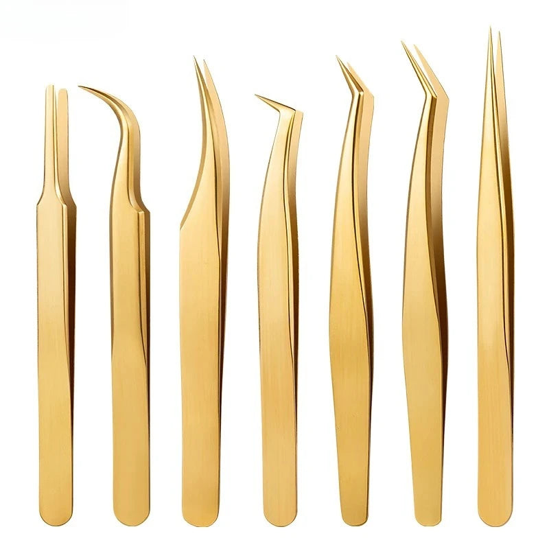 Eyelashes Tweezers Stainless Steel Lashes Extension Makeup Tools Nail Qme