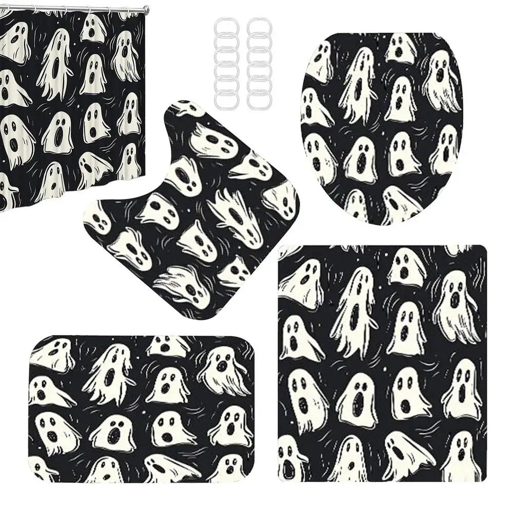 Halloween Shower Curtains Bathroom Spooky Ghost Machine Washable Qme B China Mainland