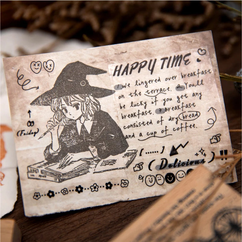 Magical Fairy Tales Handbook Seal DIY Retro Literary Daily Decoration Wooden Seal stamp Creative Stationery stamp wooden stamp Qme