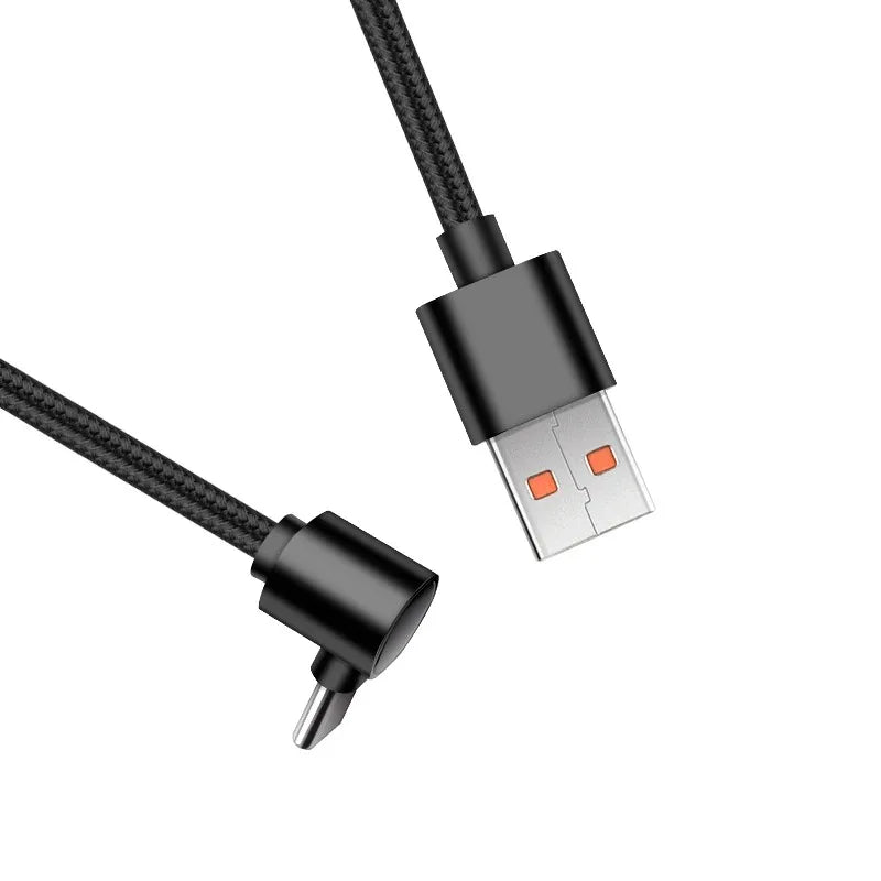 90 Degrees Braid 0.25m/0.5m/1m/2m Quick Charger Elbow USB A to Type C Cord PD Cable For iPhone Samsung Xiaomi Charging Cord Wire Qme