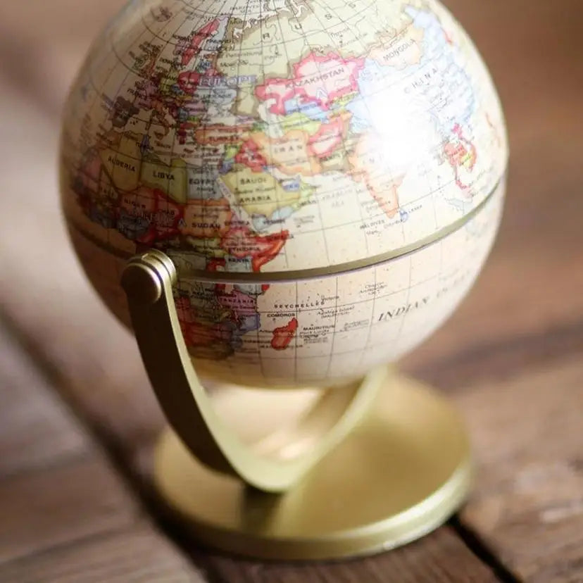 English Version Globe Ornament Rotating World Globe Desktop Ornaments Geography Teaching Learning Tool School Office Supplies Qme