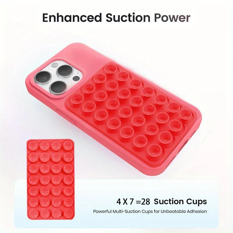 1pc Hands-Free Strong Grip Holder - Silicone Suction Cup Phone Case Mount, Double-Sided - for Selfies & Videos - for iPhone Qme