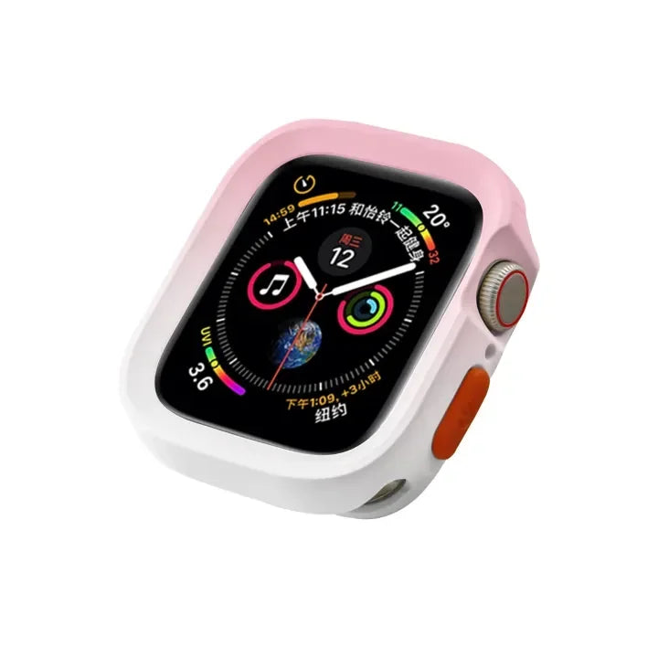 2024 New Bumper Soft Silicone Case For Apple Watch 9 8 7 6 SE 5 Sport Anti-drop Matte Cover For iwatch 49mm 41mm 40mm 44mm 45 mm Qme PW 40mm-Series 6 5 4 SE